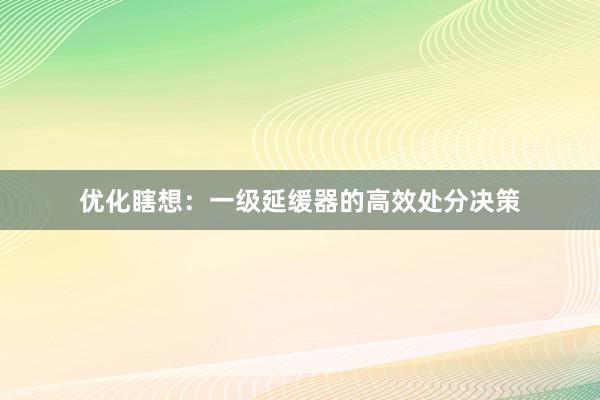 优化瞎想：一级延缓器的高效处分决策