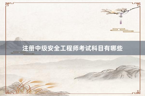 注册中级安全工程师考试科目有哪些